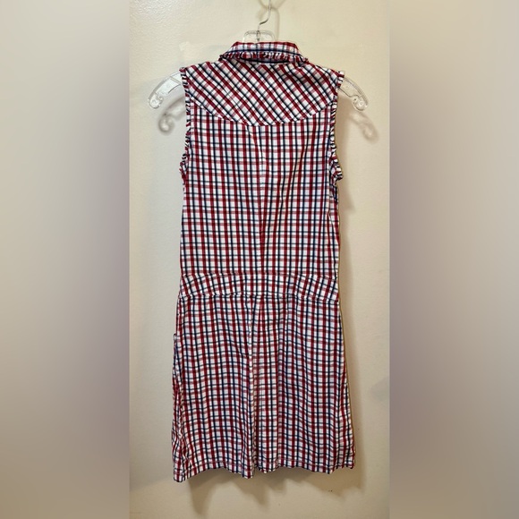 Old Navy Red White Blue Button Down Dress with Pocket - size 2 - Picture 5 of 5